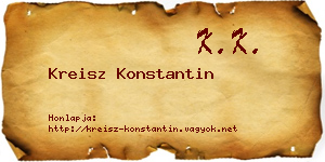 Kreisz Konstantin névjegykártya